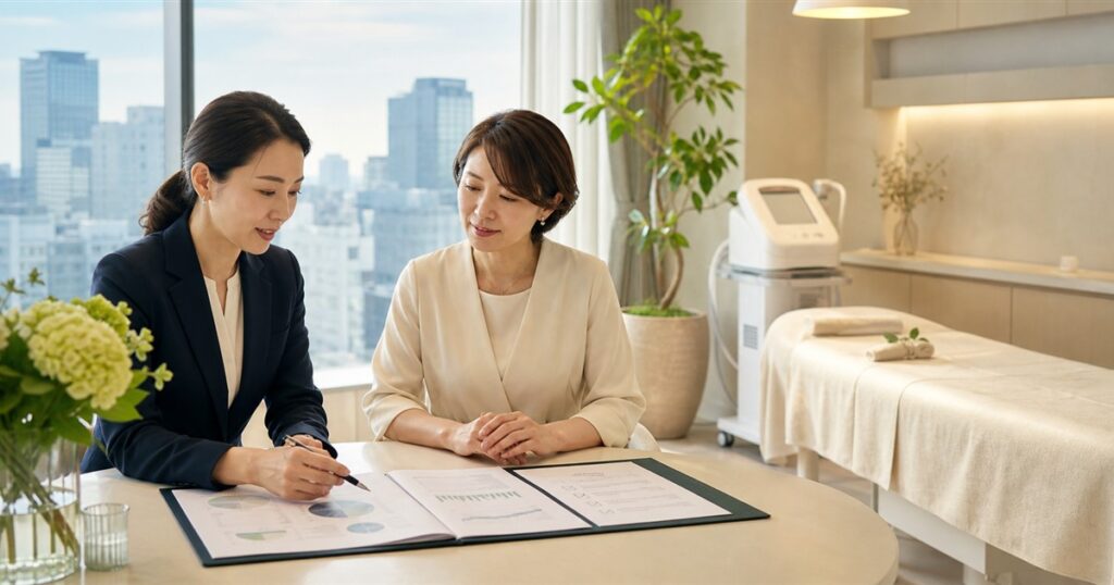 名古屋のエステサロンM&Aで事業承継を相談する経営者