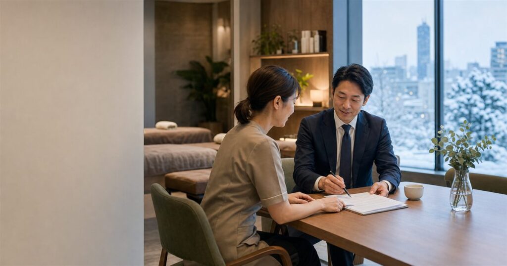 札幌のリラクゼーションサロンM&Aで事業承継を相談する経営者